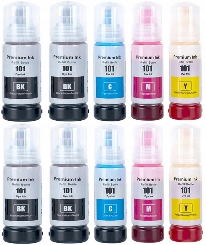 Atrament Originalex T101 T-101 101 pre Epson čierna (čierna), červená (purpurová), modrá (azúrová), žltá (žltá)